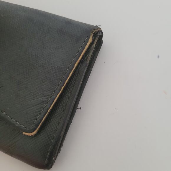 Burberry Wallet Green Coin Case Holder Pouch Leather Compact Mini Logo - Picture 8 of 9